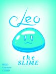 ambiguous_gender leo_(the_slime) simple_background slime smile smiling_at_viewer solo text zandriel123