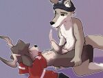 4:3 anthro bodily_fluids canid canine canis cum cum_in_ass cum_inside cum_on_belly cum_on_body deer dolph_(fortnite) duo epic_games fortnite from_front_position genital_fluids hi_res lying male male/male mammal missionary_position new_world_deer on_back reindeer sex starabbit wendell_(fortnite) wolf