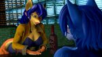 16:9 2022 3d_(artwork) 4k absurd_res anthro blue_body blue_fur blue_hair bottle breasts canid canine carmelita_fox clothed clothing colored_nails container coriponer dialogue digital_media_(artwork) duo ear_piercing ear_ring english_text female fox fur hair hi_res krystal lips mammal nails nintendo piercing red_lips red_nails ring_piercing sly_cooper_(series) sony_corporation sony_interactive_entertainment source_filmmaker star_fox sucker_punch_productions tail text warfare_carmelita warfare_krystal widescreen