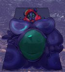belly belly_squish big_belly big_breasts breasts colored_nails digestion female flashlight goo_creature hi_res humanoid kentuckiyucki lips nails navel puffy_lips size_difference slime solo squish thick_thighs vore wide_hips