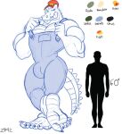 5_toes anthro barefoot bulge claws clothing feet humanoid_feet male model_sheet overalls plantigrade simple_background sketch soles solo toes uncle_larry_(zp92) zp92