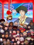  abdul_hakim andy_von_de_oniyate asimov_solensan beard cat character_doll character_request chessmaster_hex cigarette cowboy_bebop cowboy_hat crane_game doohan_(cowboy_bebop) edward_wong_hau_pepelu_tivrusky_iv ein_(cowboy_bebop) electra_ovilo everyone facial_hair faye_valentine grencia_mars_elijah_guo_eckener hairband hat highres horse jet_black judy_(cowboy_bebop) julia_(cowboy_bebop) julius_(cowboy_bebop) katerina_solensan lucyguusi mad_pierrot mustache orange_hair pao_pu-zi punch_(cowboy_bebop) purple_hair scar scar_across_eye shirt spike_spiegel stuffed_toy sunglasses ted_bowder vicious_(cowboy_bebop) victoria_terpsichore welsh_corgi yellow_hairband yellow_shirt 