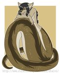  anthro breasts canine dtalvi female hair hybrid mammal naga nude reptile scales scalie simple_background smile snake solo 