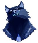 2016 alpha_channel anthro blue_eyes blue_fur bust_(portrait) canine digital_media_(artwork) dire_wolf dullaheart eye_patch eyewear fur grin hair looking_at_viewer mammal open_mouth scar simple_background smile solo strifeheart_crescentmoon teeth transparent_background white_fur wolf 