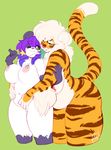  bear breasts buxbi buxbi_(character) feline female female/female mammal nipple_piercing nipples nude panda piercing tiger 