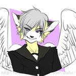  anthro clothed clothing dtalvi feathered_wings feathers feline fur hair looking_at_viewer male mammal sketch smile solo wings 