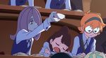  3girls akko_kagari animated animated_gif female glasses little_witch_academia lotte_yanson multiple_girls sucy_manbabalan 