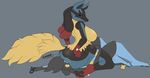  2016 anthro asaneman big_breasts big_butt breasts butt butt_grab cunnilingus domination english_text facesitting female female_domination fluffy fluffy_tail forced forced_oral hand_on_butt luxray male male/female mega_evolution mega_lucario nintendo nipples oral pok&eacute;mon pussy sabah sex spikes text thigh_grab vaginal video_games voluptuous 