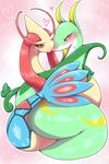  artist_request brown_eyes furry milotic pokemon red_eyes serperior 