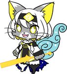  artist_request cat cat_busters furry open_mouth short_hair style_parody white_hair yellow_eyes 