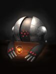  alcohol black_background glass ice ice_cube no_humans pokemon pokemon_(creature) red_eyes registeel solo takeshi_hoshikage 