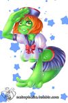  +_+ amphibian anthro big_hands breasts clothing eyebrow_piercing facial_piercing female freckles frog green_skin hair hat nekophelia neon_(scikosis) orange_hair piercing sailor_uniform salute shirt simple_background skirt under_boob watermark webbed_hands wet_clothing wet_shirt 