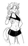  2017 abs anthro big_breasts breasts cat clothed clothing dbaru digital_media_(artwork) felina_feral feline female flashing gym_clothing looking_at_viewer mammal nipples presenting shirt shorts simple_background smile solo standing swat_kats tank_top undressing 