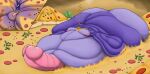 absurd_res anthro balls belly big_balls big_penis bonnie_(fnaf) five_nights_at_freddy&#039;s food food_fetish genitals hi_res huge_balls huge_penis hyper hyper_balls hyper_genitalia hyper_penis lagomorph leporid male mammal messy moobs nipples obese overweight penis pizza rabbit raining scottgames solo wolfgerlion64 world