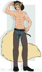  abs animal_humanoid canine clothed clothing dtalvi fox fox_humanoid hat humanoid looking_at_viewer male mammal markings navel smile solo standing topless 