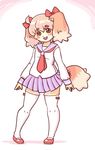  1girl brown_eyes dog female furry kin-shun pink_hair school_uniform short_hair skirt solo 