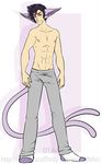  abs animal_humanoid bulge cat_humanoid clothed clothing dtalvi feline humanoid looking_at_viewer male mammal nipples smile solo standing 