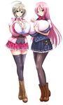  breasts btk gigantic_breasts\r\n grey_hair huge_breasts pink_hair symmetrical_docking 