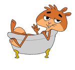  amidnarasu bathtub male mammal rodent scaredy_squirrel squirrel 