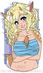  anthro breasts chest_tuft clothed clothing deer_humanoid female hair horn iwbitu looking_at_viewer pose smile solo tuft 