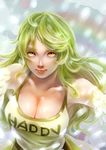  1girl breasts female green_hair large_breasts long_hair looking_at_viewer monet_(one_piece) monster_girl one_piece shiny_skin smile wings yellow_eyes 