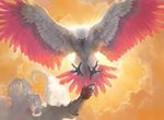  avian backlit beak bird duo eagle feral flying front_view humanoid magic_the_gathering official_art sidharth_chaturvedi solo_focus spread_wings talons wings 