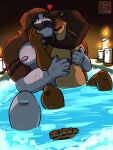  3:4 alex_(madagascar) anthro arm_hair barazoku body_hair candle canid canine canis chest_hair claws daddy_buck danyredlion domestic_dog dreamworks duo facial_hair feet felid forearm_hair forearms heart_symbol hi_res hot_tub hug hugging_another hugging_from_behind jewelry lion love madagascar_(series) male male/male mammal mane molosser mountain_dog muscular muscular_anthro muscular_male mustache mutton_chops necklace nipples pantherine partners pecs romantic romantic_couple romantic_sex saint_bernard slightly_chubby slightly_chubby_anthro slightly_chubby_male tattoo toe_claws water 