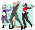  anthro bear cervine clothed clothing crossdressing deer dtalvi girly group looking_at_viewer male mammal panda reptile scalie smile snake standing 