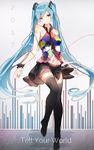  2017 bad_id bad_pixiv_id black_footwear black_legwear blue_eyes boots copyright_name cuy7 full_body hatsune_miku long_hair navel necktie purple_eyes skirt solo tell_your_world_(vocaloid) thigh_boots thighhighs twintails very_long_hair vocaloid 