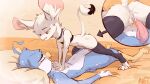 absurd_res animancer avian bird bodily_fluids clothing collar cowgirl_(disambiguation) cum cum_inside dipodid feathers female fur genital_fluids hi_res jerboa legwear luck_(animancer) male mammal owl power_bottom rodent sex shirt sweat tank_top thigh_highs topwear vaginal white_body white_fur zacnate