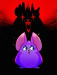  &lt;3 blue_eyes demon fur mama_tattletail purple_fur red_background rollingrabbit scared simple_background sweat tattletail tattletail_(character) tattletail_(species) 