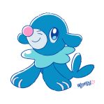  aqua_eyes chueog closed_mouth commentary_request full_body happy heart korean_commentary korean_text looking_up no_humans pokemon pokemon_(creature) pokemon_focus popplio simple_background smile solo translation_request white_background 