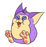  actualbrianthomas eyes_closed fangs feet fur happy pawpads purple_fur tattletail tattletail_(character) tattletail_(species) 