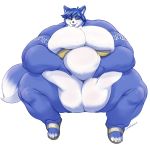  anthro belly_grab big_breasts blush breast_band breasts canine clothed clothing fox huge_breasts hyper hyper_breasts krystal mammal morbidly_obese nintendo obese overweight seductive skimpy smile solo ssbbw star_fox video_games vondran 
