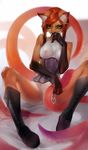  anthro black_gargoyley breasts canine clothing corset female fox hybrid lingerie looking_at_viewer mammal nipples sitting solo spread_legs spreading tentacles 