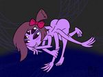  arachnid arthropod fangs female humanoid laying_around muffet multi_eye multi_limb mysterywhiteflame nude pigtails purple_eyes side_tail simple_background solo spider undertale video_games web 