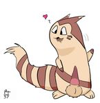  &lt;3 balls furret male nintendo penis pentuft pok&eacute;mon simple_background smile solo video_games white_background 