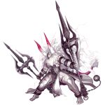  1boy anklet armor asterios_(fate) axe ball_and_chain_restraint battle_axe black_sclera bracer broken_mask colored_sclera cow_boy cracked_skin fate/grand_order fate_(series) full_body game_cg gradient_horns half_mask holding holding_axe horns huge_horns huge_weapon jewelry long_hair low-tied_long_hair male_focus mask minotaur_(fate) monster_boy multicolored_horns muscular muscular_male official_art orange_eyes pink_horns shimadoriru skin-covered_horns solo standing tachi-e third-party_source transparent_background weapon white_hair white_loincloth 
