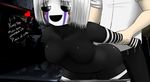  animatronic arm_warmers black_body butt clothed clothing datfurrydude featureless_nipples five_nights_at_freddy&#039;s five_nights_at_freddy&#039;s_2 from_behind_position glowing glowing_eyes hair human humanoid legwear machine mammal marionette_(fnaf) not_furry nude panties panties_down pants puppet_(fnaf) red_cheeks robot sex smile stockings striped_legwear striped_stockings stripes underwear video_games white_hair 
