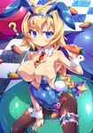  ? ahoge animal_ears areola_slip areolae ass ball bare_shoulders between_breasts blazblue blonde_hair blue_eyes blue_ribbon braid breasts bunny_ears bunny_girl bunny_tail bunnysuit carrot cleavage covered_navel covered_nipples es_(xblaze) exercise_ball hair_ribbon heart holding huge_ahoge large_breasts lock long_hair looking_at_viewer necktie pantyhose ribbon sexually_suggestive shiny shiny_clothes shiny_skin sitting solo spoken_question_mark tail thigh_strap toraishi_666 wrist_cuffs xblaze xblaze_code:_embryo 