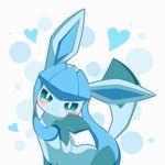  &lt;3 2016 ambiguous_gender blue_fur blue_paws blush cute eeveelution feral fur glaceon green_eyes looking_at_viewer nintendo paws pok&eacute;mon smile solo video_games ねる 