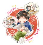  !! 2boys animal_ears bear_ears bear_tail black_hair blush bowl bunny_ears bunny_tail cheek_kiss chibi closed_eyes dreaming drooling food glasses hakama happy_new_year heart japanese_clothes katsudon_(food) katsuki_yuuri kiss male_focus multiple_boys nemui_(sleep_goodbye) new_year silver_hair sleeping spoken_exclamation_mark spoken_heart sweater tail viktor_nikiforov yaoi yuri!!!_on_ice 