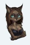  anthro big_eyes black_gargoyley breasts clothed clothing feline female hair jewelry looking_at_viewer mammal necklace solo 