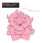 2025 ambiguous_gender anthro ask_blog blush catgenderzz domestic_cat duo english_text eyes_closed felid feline felis french_kissing hi_res hug humor kissing kissing_self mammal neospring nonbinary_(lore) rainbow_text selfcest sketch square_crossover starburst_(catgenderzz) text text_box_prompt timestamp yoshi_and_toad_kissing