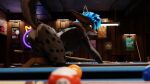 16:9 3d_(artwork) animal_genitalia anthro australian_shepherd big_breasts billiard_table blender_(artwork) blender_cycles breasts butt canid canine canine_genitalia canis clothed clothing digital_media_(artwork) domestic_dog female furniture genitals glowing glowing_eyes glowing_hair hair herding_dog hi_res mammal nude pastoral_dog pussy rexouium scribble_note sheepdog solo table tail widescreen