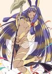  :o barefoot bracelet breasts dark_skin earrings egyptian egyptian_clothes facial_mark fate/grand_order fate_(series) hairband hoop_earrings jewelry long_hair looking_at_viewer medium_breasts medjed multicolored_hair mutou_kurihito nitocris_(fate/grand_order) open_mouth purple_eyes purple_hair sidelocks solo staff two-tone_hair underboob very_long_hair 