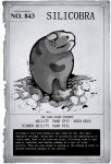  animal_focus artist_name border character_name closed_mouth commentary english_commentary english_text grey_background greyscale highres monochrome no_humans otiksimr paper peeking_out pokedex_number pokemon pokemon_(creature) pokemon_ability silicobra snake solo straight-on through_ground torn_paper turning_head white_background white_border 