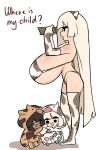  absurdres animal_costume animal_ears animal_print bikini blonde_hair blunt_bangs breasts centurii-chan collarbone commentary cow_costume cow_ears_hairband cow_hood cow_horns cow_mom_(centaurii-chan) cow_print cow_print_bikini cow_print_gloves cow_print_sleeves english_commentary english_text gloves highres horns jingle_bell_earrings large_breasts long_hair meme mother_and_daughter multiple_girls navel open_mouth original pajamas print_bikini print_gloves print_leggings print_pajamas swimsuit very_long_hair where_is_poor_(meme) 