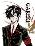  1boy black_hair eyepatch gareki_(karneval) karneval military_uniform 