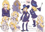  1girl blonde_hair diana_cavendish laughing little_witch_academia long_hair offcial_art smile uniform 